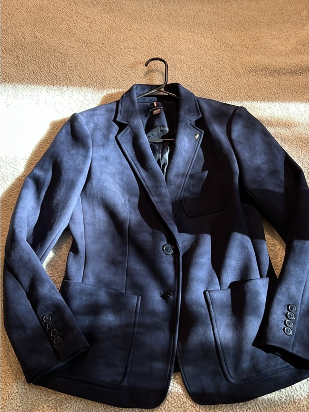 Women's Navy Suede Preppy Blazer Tommy Hilfiger